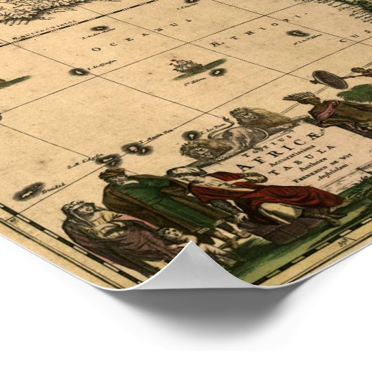 Vintage Karte 1688 Afrika Poster (Ecke)