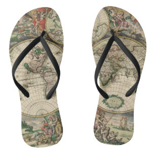 Vintage Karte 1689 drehen Reinfälle um Badesandalen