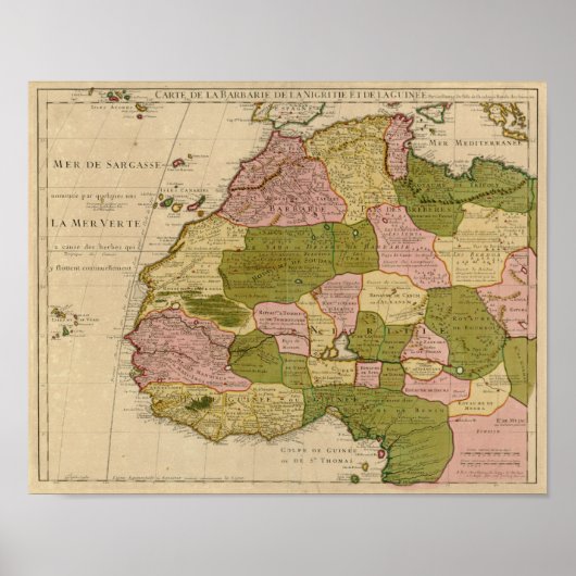 Vintage Karte 1707 Nordafrika Poster (Vorne)
