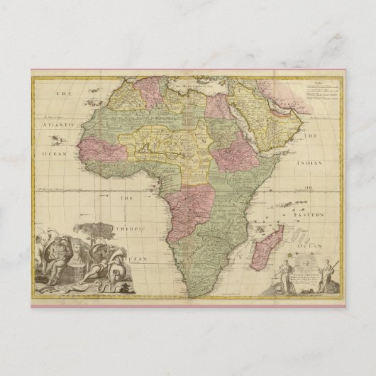 Vintage Karte 1725 für Afrika (Vorderseite)