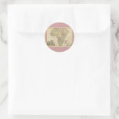 Vintage Karte 1725 für Afrika Runder Aufkleber (Tasche)