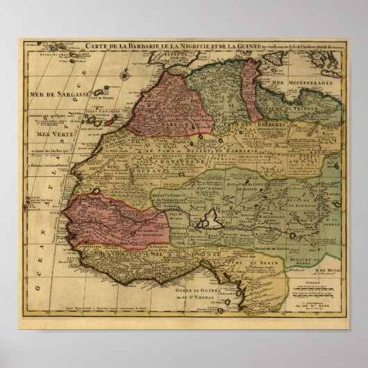 Vintage Karte 1742 Nordafrika Poster (Vorne)