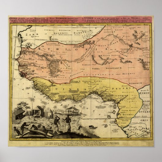 Vintage Karte 1743 Westafrika Poster (Vorne)
