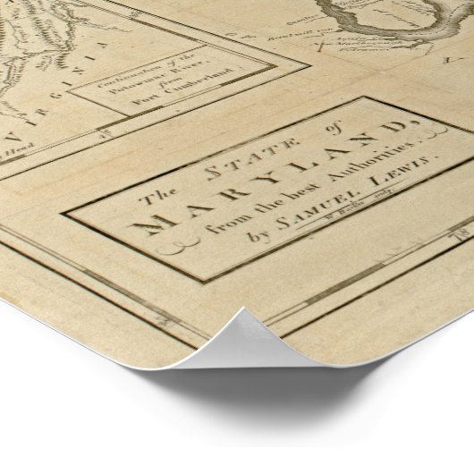 Vintage Karte 1795 Maryland Poster (Ecke)