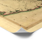 Vintage Karte 1814 Louisiana Poster (Ecke)