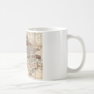 Vintage Karte 1879 Untere Saranac See Reconnaissan Kaffeetasse