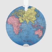 Vintage Karte 1915 der Weltatlas-Kugel Ornament (Rückseite)