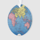 Vintage Karte 1915 der Weltatlas-Kugel Ornament (Vorderseite)