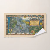 Vintage Karte 1932 Oregon Trail Badhandtuch Set (Handtuch)