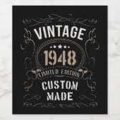 Vintage Karte 1948 Limited Edition Weinetikett (Einzelnes Label)