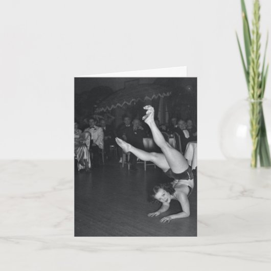 Vintage Karte "Acrobatic Lady" (Vorderseite)