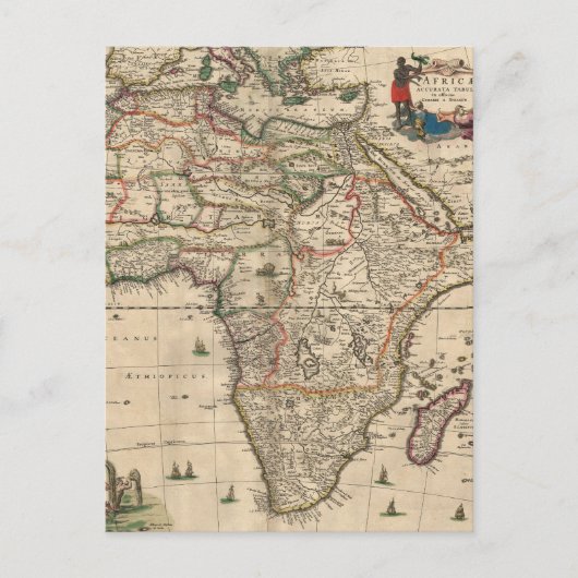 Vintage Karte Afrikas (1689) (Vorderseite)