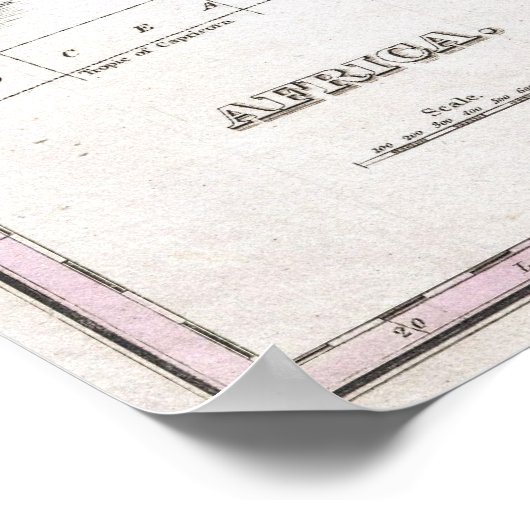 Vintage Karte Afrikas (1827) Poster (Ecke)