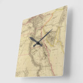 Vintage Karte Ägyptens (1832) Quadratische Wanduhr (Winkel)