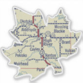 Vintage Karte Alberta Aufkleber (Vorderseite)