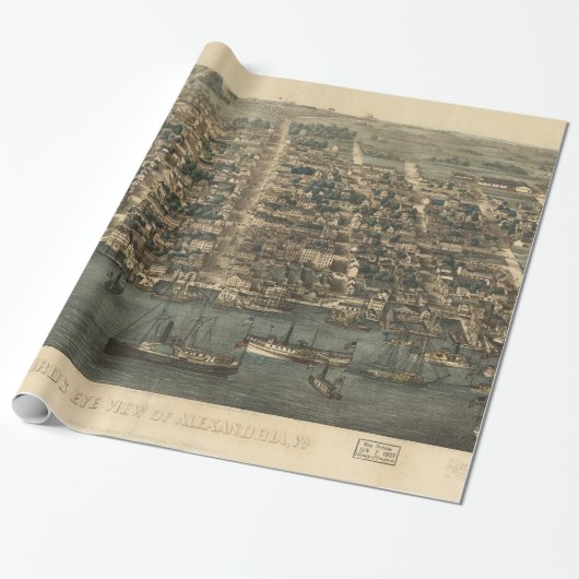 Vintage Karte Alexandria VA (1863) Geschenkpapier (Ungerollt)