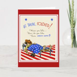 Vintage Karte am besten wünscht Soldat Boyfriend