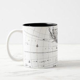 Vintage Karte Amerika Nordamerika Zweifarbige Tasse
