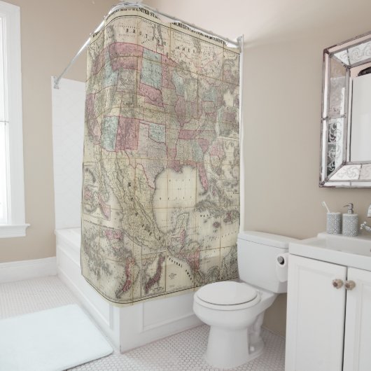 Vintage Karte Amerikas Duschvorhang (Beispiel)
