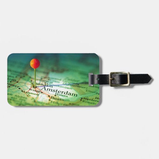 Vintage Karte AMSTERDAMS Gepäckanhänger (Vorderseite horizontal)