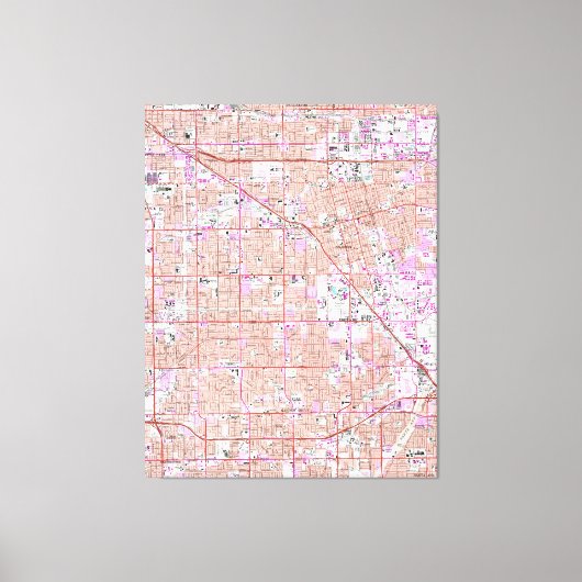 Vintage Karte Anaheim & Garden Grove CA (1965) Leinwanddruck (Vorderseite)