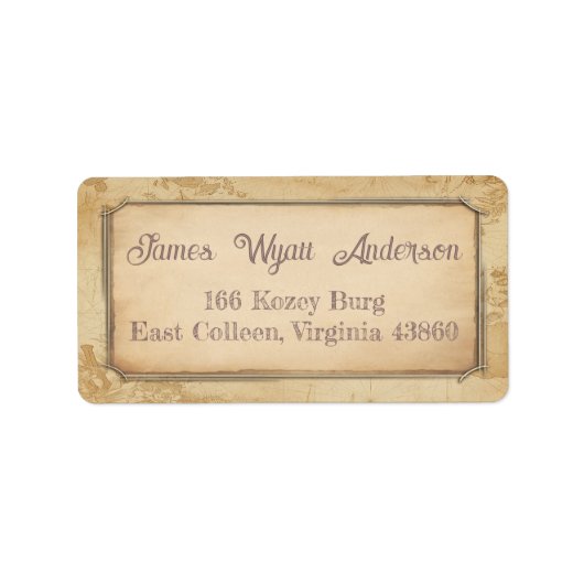 Vintage Karte. Anschrift / Versand / Buch Adressaufkleber (Vorne)