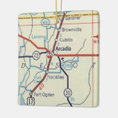 Vintage Karte Arcadia Keramikornament (Links)
