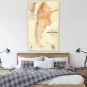 Vintage Karte Argentiniens (1882) Leinwanddruck (Insitu (Schlafzimmer))