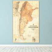 Vintage Karte Argentiniens (1882) Leinwanddruck (Insitu (Holzboden))