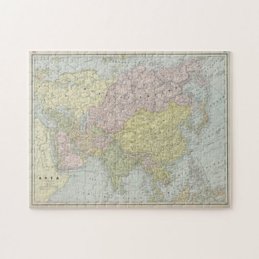 Vintage Karte Asiens (1889) Puzzle (Horizontal)