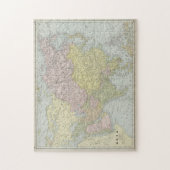 Vintage Karte Asiens (1889) Puzzle (Vertikal)