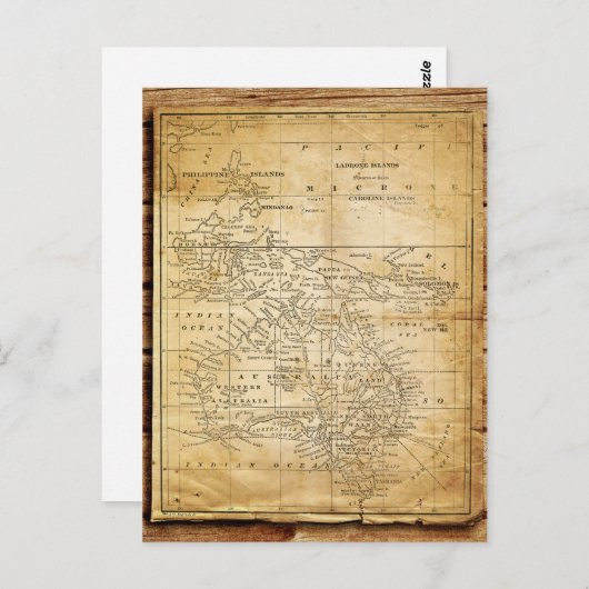 Vintage Karte Australasiens (Vorne/Hinten)