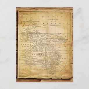 Vintage Karte Australasiens