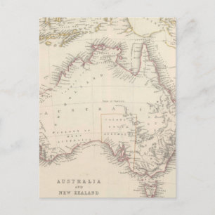 Vintage Karte Australiens (1848)