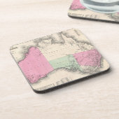 Vintage Karte Australiens (1862) Getränkeuntersetzer (Linke Seite)