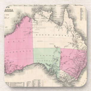 Vintage Karte Australiens (1862) Getränkeuntersetzer