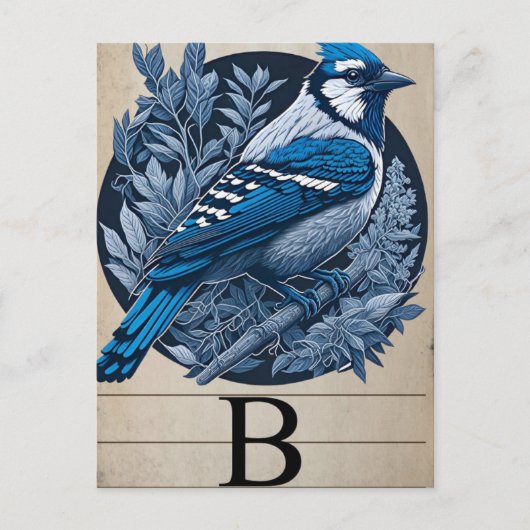 Vintage Karte B Blaumeise (Vorderseite)