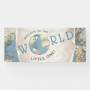 Vintage-Karte-Baby-Shower-Banner Banner
