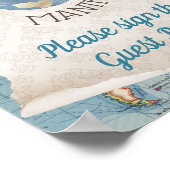 Vintage Karte Babydusche Gästekartenzeichen Poster (Ecke)