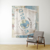 Vintage Karte Babydusche Hintergrund Wandteppich (Beispiel)