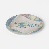 Vintage Karte Babyduschmaschine Teller (Schrägansicht)