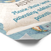 Vintage Karte Babyduschratenkartenzeichen Poster (Ecke)