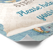 Vintage Karte Babyduschtränke Poster (Ecke)