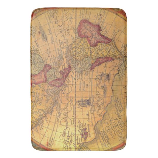 Vintage Karte Badematte (Vorderseite Vertikal)