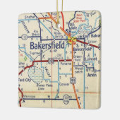Vintage Karte Bakersfield Keramikornament (Links)