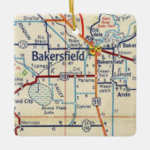 Vintage Karte Bakersfield Keramikornament (Vorderseite)