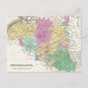 Vintage Karte Belgiens (1827)
