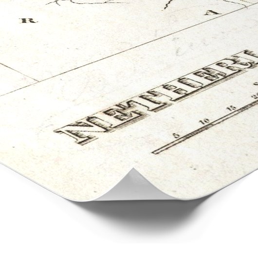 Vintage Karte Belgiens (1827) Poster (Ecke)