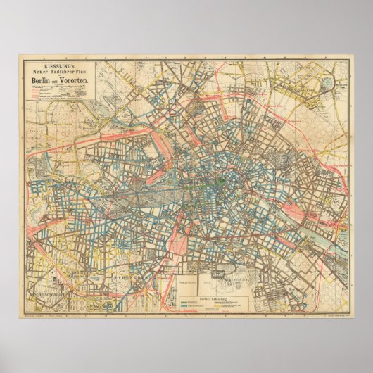 Vintage Karte Berlin Deutschland (1904) Poster (Vorne)