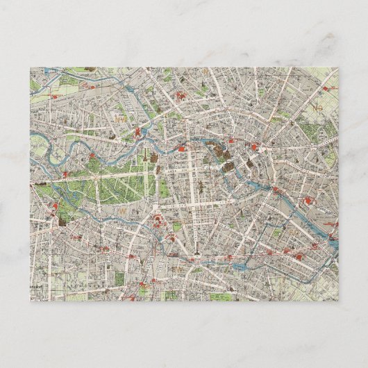 Vintage Karte Berlin Deutschland (1905) (Vorderseite)